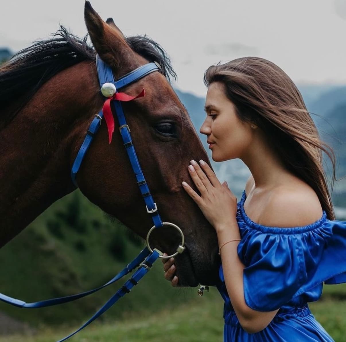 Horseback riding in mountains